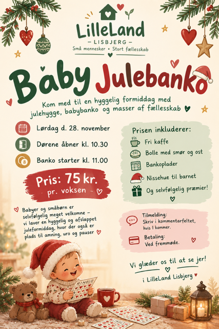 LilleLands plakat for Baby Julebanko